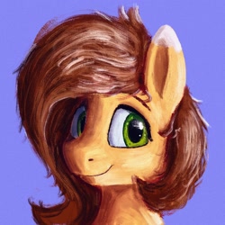 Size: 2048x2048 | Tagged: safe, artist:dummyhorse, artist:phutashi, imported from derpibooru, oc, oc only, oc:cream crackers, earth pony, pony, bust, colored ears, colored eartips, earth pony oc, female, high res, looking at you, mare, not fluttershy, portrait, smiling, solo, three quarter view