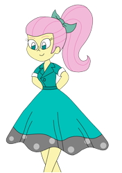 Size: 1211x1720 | Tagged: safe, artist:rarity525, imported from derpibooru, fluttershy, equestria girls, 50's fashion, 50s, clothes, poodle skirt, simple background, skirt, solo, transparent background