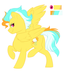 Size: 1146x1247 | Tagged: safe, artist:silentwolf-oficial, imported from derpibooru, oc, oc only, oc:bright storm, pegasus, pony, pegasus oc, raised hoof, reference sheet, simple background, solo, white background, wings