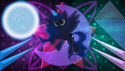 Size: 3840x2160 | Tagged: safe, artist:inaactive, artist:laszlvfx, artist:pumpkinpieforlife, edit, imported from derpibooru, princess luna, pony, magic, solo, wallpaper, wallpaper edit