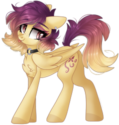 Size: 1927x2021 | Tagged: safe, artist:cinnamontee, imported from derpibooru, oc, oc only, oc:sunrise skies, pegasus, pony, chest fluff, ear piercing, fangs, featureless crotch, female, floppy ears, freckles, jewelry, mare, necklace, piercing, simple background, slit pupils, solo, tongue out, transparent background