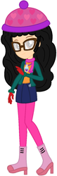 Size: 384x1186 | Tagged: safe, artist:ketrin29, artist:user15432, imported from derpibooru, oc, oc only, oc:aaliyah, human, equestria girls, aaliyah, amulet, barely eqg related, base used, bootleg, boots, clothes, coat, crossover, equestria girls style, equestria girls-ified, glasses, gloves, hat, high heel boots, high heels, jacket, jewelry, leggings, leggins, looking at you, mittens, necklace, pink shoes, scarf, shoes, solo, sweater, winter, winter cap, winter clothes, winter coat, winter hat, winter outfit, winter scarf