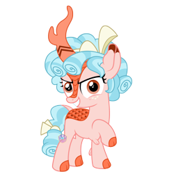 Size: 2000x2000 | Tagged: safe, artist:lovinglypromise, imported from derpibooru, cozy glow, kirin, evil grin, grin, kirin-ified, looking at you, raised hoof, simple background, smiling, solo, species swap, transparent background, xk-class end-of-the-world scenario