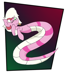 Size: 928x1018 | Tagged: safe, artist:stemthebug, imported from derpibooru, oc, oc only, oc:aurora wind, hybrid, lamia, original species, pony, snake, snake pony, looking at you, one eye closed, solo, tongue out, wink, winking at you