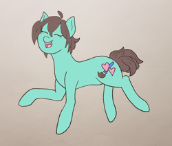 Size: 2460x2090 | Tagged: safe, artist:zosma-art, imported from derpibooru, earth pony, pony, bouncing, cute, female, happy, mare, paint tool sai, smiling, solo, traditional art