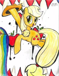 Size: 2550x3279 | Tagged: safe, artist:johnerose126, imported from derpibooru, applejack, pony, high res, solo, traditional art