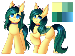 Size: 2000x1500 | Tagged: safe, artist:xcinamon-twistx, imported from derpibooru, oc, oc only, bat pony, pony, cat ears, collar, commission, commissions open, fangs, looking at you, reference sheet, simple background, solo, transparent background