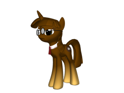 Size: 2000x1500 | Tagged: safe, artist:taionafan369, imported from derpibooru, oc, oc only, oc:brown, oc:mrs. brown, oc:mrs. plain, pony, unicorn, pony creator, 3d, 3d pony creator, brown, chocolate, collar, dark chocolate, female, food, glasses, gradient legs, m&m's, mrs. brown, necktie, plain, ponified, ponylumen, simple background, solo, transparent background