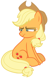 Size: 7000x11200 | Tagged: safe, artist:tardifice, imported from derpibooru, applejack, pony, non-compete clause, absurd resolution, annoyed, cowboy hat, cutie mark, female, grumpy, hat, mare, simple background, solo, stetson, transparent background, vector