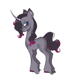 Size: 768x768 | Tagged: safe, artist:valkiria, imported from derpibooru, oleander, pony, unicorn, them's fightin' herds, community related, female, looking back, mare, oleander (tfh), oleander is not amused, solo, solo female