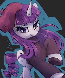 Size: 2964x3553 | Tagged: safe, artist:lexiedraw, imported from derpibooru, rarity, pony, unicorn, beatnik rarity, beret, clothes, hat, solo, sweater