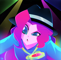 Size: 2476x2448 | Tagged: safe, artist:xan-gelx, imported from derpibooru, pinkie pie, pony, equestria girls, testing testing 1-2-3, animated, clothes, colored pupils, female, high res, rap, rapper pie, simple background, solo, the rappin' hist'ry of the wonderbolts