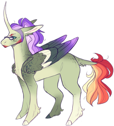 Size: 2153x2368 | Tagged: safe, artist:sleepy-nova, imported from derpibooru, oc, oc only, alicorn, pony, colored wings, magical lesbian spawn, male, multicolored wings, offspring, parent:rainbow dash, parent:sunset shimmer, parents:sunsetdash, simple background, solo, stallion, transparent background, wings