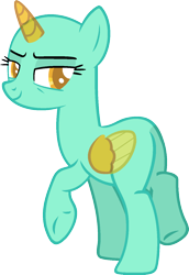 Size: 985x1435 | Tagged: safe, artist:galacticaries, artist:pegasski, imported from derpibooru, oc, oc only, alicorn, pony, the washouts (episode), alicorn oc, bald, base, eyelashes, horn, raised hoof, simple background, smiling, solo, transparent background, two toned wings, underhoof, wings