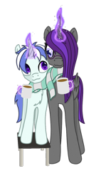 Size: 612x1076 | Tagged: dead source, safe, artist:etheria galaxia, imported from derpibooru, oc, oc only, oc:etheria galaxia, oc:scratch wub, alicorn, pony, unicorn, derpibooru community collaboration, 2021 community collab, alicorn oc, cute, female, horn, male, mare, simple background, stallion, transparent background, wings