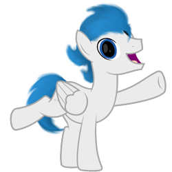 Size: 4000x4000 | Tagged: safe, artist:indonesiarailroadpht, artist:ponyrailartist, imported from derpibooru, oc, oc only, oc:dreamy daze, pegasus, pony, derpibooru community collaboration, 2021 community collab, looking at you, open mouth, show accurate, simple background, solo, transparent background