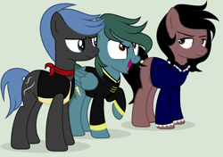 Size: 1900x1336 | Tagged: safe, artist:lominicinfinity, imported from derpibooru, oc, oc only, oc:flame dusk, oc:lightning striker, oc:obsidian stone, pony, clothes, male, simple background, stallion