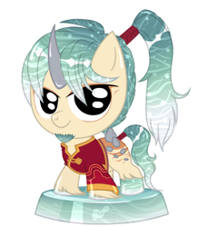 Size: 1024x1116 | Tagged: safe, artist:nekoremilia1, imported from derpibooru, oc, oc only, oc:jiang yu, pony, unicorn, chibi, closed species, cs, male, pocket ponies, pocket pony, simple background, solo, transparent background, waterfaller