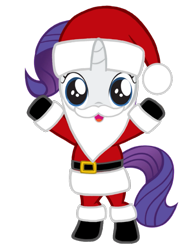 Size: 781x1024 | Tagged: artist needed, safe, imported from derpibooru, rarity, pony, unicorn, belt, bipedal, boots, christmas, clothes, costume, cute, fake beard, female, filly, filly rarity, hat, holiday, horn, looking at you, open mouth, raribetes, santa beard, santa claus, santa costume, santa hat, shoes, simple background, solo, transparent background, vector, younger