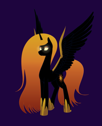 Size: 1111x1377 | Tagged: safe, artist:nevillerob, imported from derpibooru, nightmare star, alicorn, pony, armor, female, glowing eyes, mare, simple background, solo, wing armor