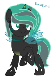 Size: 1024x1416 | Tagged: safe, artist:hate-love12, imported from derpibooru, oc, oc only, oc:eucalyptus, changepony, hybrid, pony, female, parent:clypeus, simple background, solo, transparent background