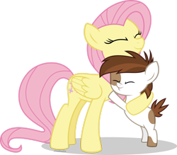 Size: 1920x1683 | Tagged: safe, artist:limedazzle, imported from derpibooru, fluttershy, pipsqueak, pony, cute, hug, show accurate, shyabetes, simple background, transparent background, vector