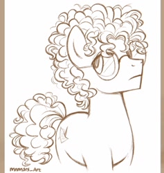 Size: 972x1024 | Tagged: safe, artist:mn27, imported from derpibooru, oc, oc only, oc:sonnet philosophy, earth pony, pony, glasses, male, sketch, solo, stallion