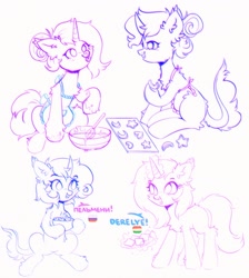 Size: 1700x1900 | Tagged: safe, artist:astralblues, imported from derpibooru, oc, oc:astral blues, pony, unicorn, cookie, cooking, food, magic, sitting