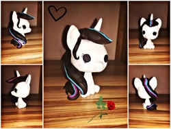 Size: 1080x810 | Tagged: safe, artist:rxndxm.artist, imported from derpibooru, oc, oc:shooting star, pony, unicorn, custom, customized toy, female, flower, funko, horn, irl, mare, photo, rose, toy, traditional art, unicorn oc