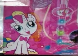 Size: 369x265 | Tagged: safe, imported from derpibooru, pinkie pie, bicorn, pony, unicorn, abomination, bootleg, bowtie, derp, horn, horns, human nose, kill it, multicolored hair, multiple horns, nightmare fuel, not salmon, recolor, ripoff, wat, white coat, wtf