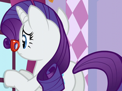 Size: 1172x872 | Tagged: safe, imported from derpibooru, screencap, rarity, pony, unicorn, canterlot boutique, butt, cropped, female, mare, plot, rearity, solo