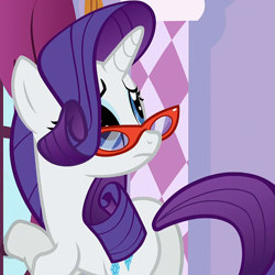 Size: 1037x1038 | Tagged: safe, imported from derpibooru, screencap, rarity, pony, unicorn, canterlot boutique, butt, cropped, cute, female, glasses, mare, plot, raribetes, rarity's glasses, solo