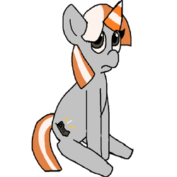 Size: 800x800 | Tagged: safe, imported from derpibooru, oc, oc:cone pone, pony, derpibooru community collaboration, 2021 community collab, ms paint, simple background, solo, traffic cone, white background