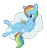 Size: 942x1002 | Tagged: safe, artist:dusthiel, imported from derpibooru, rainbow dash, pegasus, pony, book, cheek fluff, chest fluff, cloud, daring do book, daring do books, ear fluff, female, leg fluff, mare, on a cloud, reading, solo