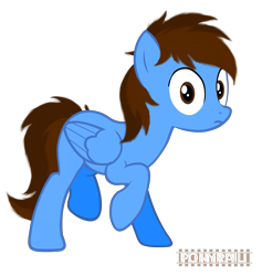 Size: 2457x2593 | Tagged: safe, artist:indonesiarailroadpht, artist:ponyrailartist, imported from derpibooru, oc, oc only, oc:pegasusgamer, pegasus, pony, looking at you, one hoof raised, raised hoof, show accurate, simple background, solo, transparent background, wings