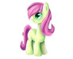 Size: 2500x2000 | Tagged: safe, artist:theshadowartist100, imported from derpibooru, oc, oc only, oc:grasswhistle, earth pony, pony, blank flank, female, filly, foal, offspring, parent:big macintosh, parent:fluttershy, parents:fluttermac, redesign, simple background, solo, transparent background