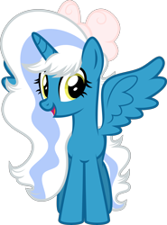 Size: 4000x5416 | Tagged: safe, artist:melisareb, imported from derpibooru, oc, oc only, oc:fleurbelle, alicorn, pony, derpibooru community collaboration, 2021 community collab, absurd resolution, adorabelle, cute, female, looking at you, mare, ocbetes, ribbon, simple background, solo, transparent background, vector, wings