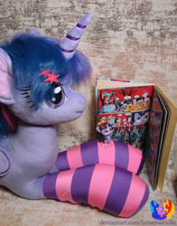Size: 2304x2932 | Tagged: safe, artist:1stastrastudio, idw, imported from derpibooru, twilight sparkle, alicorn, pony, clothes, cyrillic, irl, photo, plushie, russian, socks, striped socks, twilight sparkle (alicorn)