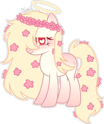 Size: 1916x2272 | Tagged: safe, artist:kurosawakuro, imported from derpibooru, oc, oc only, earth pony, pony, base used, female, halo, heart eyes, mare, simple background, solo, transparent background, wingding eyes