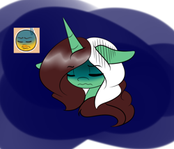 Size: 812x697 | Tagged: safe, artist:kaggy009, imported from derpibooru, oc, oc only, oc:peppermint pattie (unicorn), pony, unicorn, ask peppermint pattie, emoji, female, mare, solo