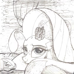 Size: 1360x1360 | Tagged: safe, artist:johnerose126, imported from derpibooru, princess skystar, seapony (g4), my little pony: the movie, monochrome, sketch, solo, traditional art