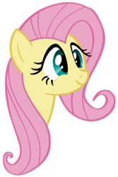 Size: 731x1093 | Tagged: artist needed, safe, imported from derpibooru, fluttershy, pony, better source needed, bust, head, simple background, smiling, solo, transparent background, vector