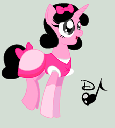 Size: 597x661 | Tagged: safe, artist:latigressa6268808, imported from derpibooru, pony, unicorn, bow, clothes, crossover, cute, cutie mark, dress, ella, ella (total drama), hair bow, ponified, solo, total drama