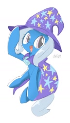 Size: 1080x1880 | Tagged: safe, artist:pnpn_721, imported from derpibooru, trixie, pony, unicorn, cute, diatrixes, female, looking at you, mare, open mouth, simple background, solo, white background