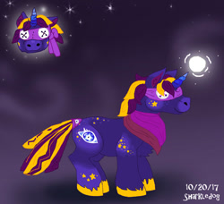 Size: 712x648 | Tagged: safe, artist:sharkledog, imported from derpibooru, oc, oc only, pony, unicorn, bust, glowing horn, horn, neckerchief, unicorn oc, unshorn fetlocks