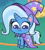 Size: 310x348 | Tagged: safe, imported from derpibooru, screencap, trixie, pony, my little pony: pony life, spoiler:pony life s01e17, cape, clothes, cropped, friendship gems, g4.5, hat, jump rope, looking down, trixie's cape, trixie's hat