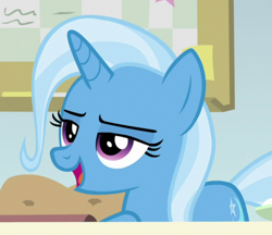 Size: 850x734 | Tagged: safe, imported from derpibooru, screencap, trixie, pony, unicorn, a horse shoe-in, cropped, open mouth