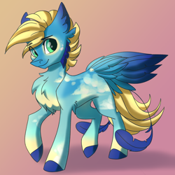 Size: 6000x6000 | Tagged: safe, artist:faline-art, imported from derpibooru, oc, oc only, earth pony, pony, commission, solo, tail feathers