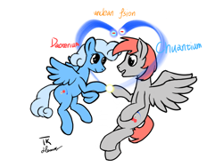 Size: 4098x3074 | Tagged: safe, artist:red hammer, artist:to touru, imported from derpibooru, oc, oc:chuantium, oc:daoterium, pegasus, pony, love story