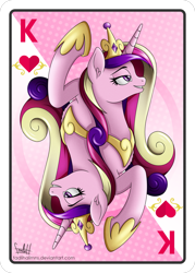 Size: 2143x3000 | Tagged: safe, artist:fadlihalimns, imported from derpibooru, princess cadance, pony, card, playing card, solo